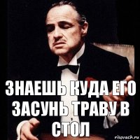 знаешь куда его засунь траву в стол