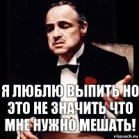 Я люблю выпить но это не значить что мне нужно мешать!