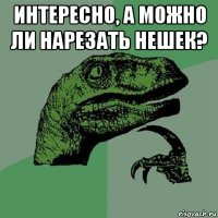 интересно, а можно ли нарезать нешек? 