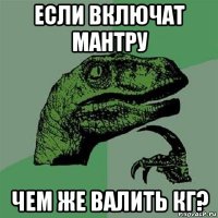 если включат мантру чем же валить кг?