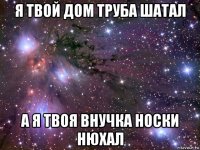 я твой дом труба шатал а я твоя внучка носки нюхал