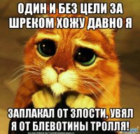 один и без цели за шреком хожу давно я заплакал от злости, увял я от блевотины тролля!