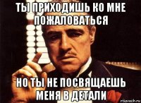 ты приходишь ко мне пожаловаться но ты не посвящаешь меня в детали