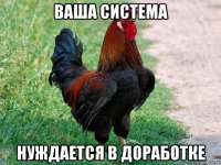 ваша система нуждается в доработке