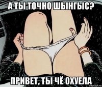 а ты точно шынгыс? привет, ты чё охуела