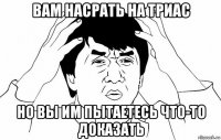 вам насрать на триас но вы им пытаетесь что-то доказать