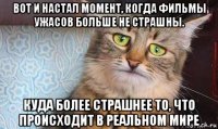 вот и настал момент, когда фильмы ужасов больше не страшны. куда более страшнее то, что происходит в реальном мире