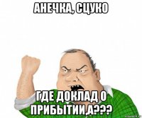 анечка, сцуко где доклад о прибытии,а???