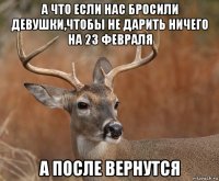 а что если нас бросили девушки,чтобы не дарить ничего на 23 февраля а после вернутся