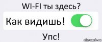 WI-FI ты здесь? Как видишь! Упс!