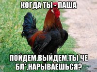 когда ты - паша пойдем,выйдем,ты че бл*,нарываешься?