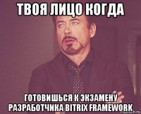 твоя лицо когда готовишься к экзамену разработчика bitrix framework