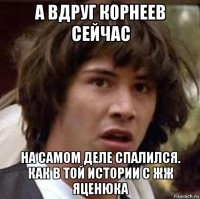 а вдруг корнеев сейчас на самом деле спалился. как в той истории с жж яценюка