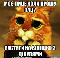 моє лице,коли прошу пацу пустити на вінішко з дівулями