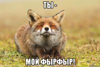 ты - мой фырфыр!