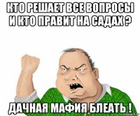 кто решает все вопросы и кто правит на садах ? дачная мафия блеать !