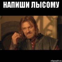 напиши лысому 