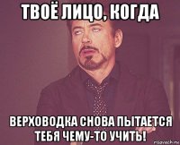 твоё лицо, когда верховодка снова пытается тебя чему-то учить!