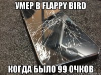 умер в flappy bird когда было 99 очков