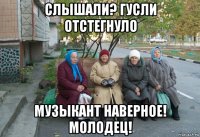 слышали? гусли отстегнуло музыкант наверное! молодец!