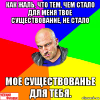 как жаль, что тем, чем стало для меня твое существование, не стало мое существованье для тебя.