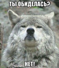 ты обиделась? нет!