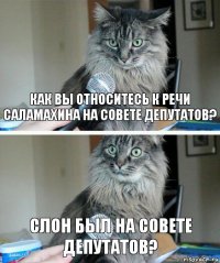 как вы относитесь к речи саламахина на совете депутатов? слон был на совете депутатов?