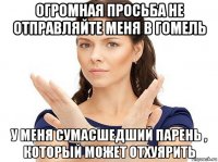 огромная просьба не отправляйте меня в гомель у меня сумасшедший парень , который может отхуярить