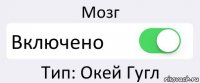 Мозг Включено Тип: Окей Гугл