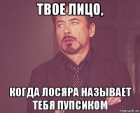 твое лицо, когда лосяра называет тебя пупсиком