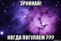 эркинай! когда погуляем ???