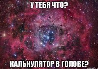 у тебя что? калькулятор в голове?