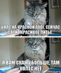 У нас на красной Audi, сейчас стоит красивое литье. Я Вам скажу больше, там колес нет