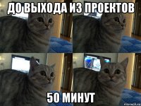 до выхода из проектов 50 минут