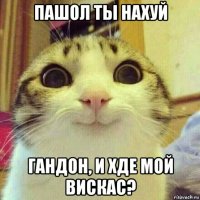 пашол ты нахуй гандон, и хде мой вискас?