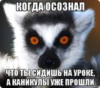 когда осознал что ты сидишь на уроке, а каникулы уже прошли