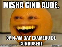 misha cind aude, ca n-am dat examenu de condusere