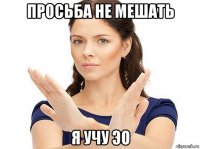 просьба не мешать я учу эо