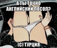 а ты точно английский посол? (с) турция