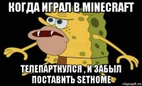 когда играл в minecraft телепартнулся , и забыл поставить sethome