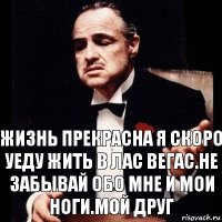 жизнь прекрасна я скоро уеду жить в лас вегас.не забывай обо мне и мои ноги.мой друг