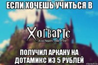 если хочешь учиться в получил аркану на дотамикс из 5 рублей