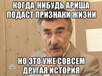 когда-нибудь ариша подаст признаки жизни но это уже совсем другая история