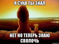 я сука ты знал нет но теперь знаю сволочь