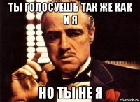 ты голосуешь так же как и я но ты не я