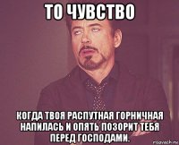 то чувство когда твоя распутная горничная напилась и опять позорит тебя перед господами.