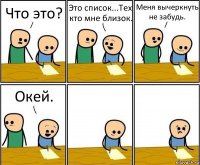 Что это? Это список...Тех кто мне близок. Меня вычеркнуть не забудь. Окей.