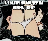 а ты точно модер на vimeworld? 