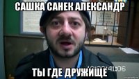 сашка санек александр ты где дружище