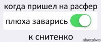 когда пришел на расфер плюха заварись к снитенко